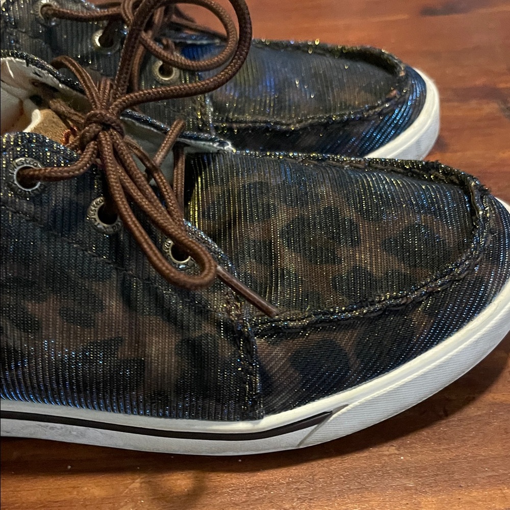 Twisted X Leopard Casual Shoes w/ Blue/Gold Shimmer - Picture 3 of 8